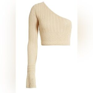 SOMETHING NEW Rayee One-Shoulder Knit Crop Top